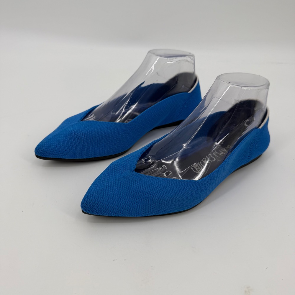 Rothys The Point Electric Blue Knit Pointed Toe Flats Womens Size 8
